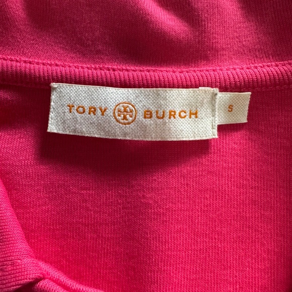 Tory Burch Fuchsia 3/4 Sleeve polo with front button size Small - Picture 5 of 10